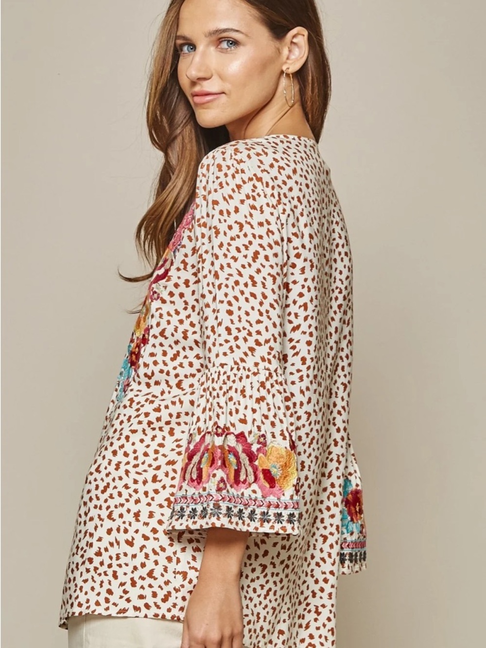 Savanna Jane Leopard-Print Tunic with Pink & Blue Embroidery - Picture 5 of 15